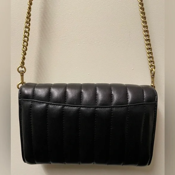 COACH Tammie Black Quilted Clutch with crossbody chain (Coach Authentic) Bag - Picture 3 of 15